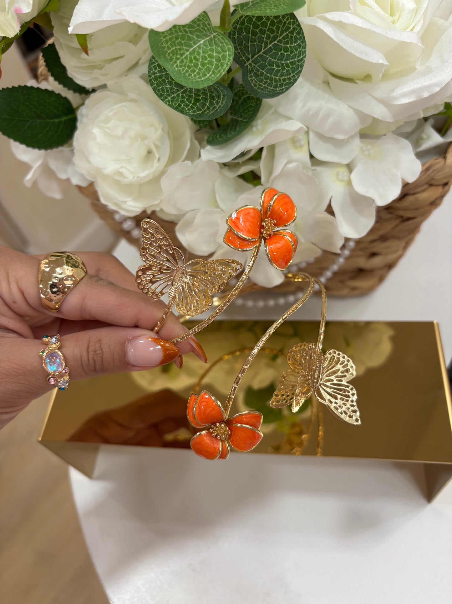 Orange Butterfly Cuff