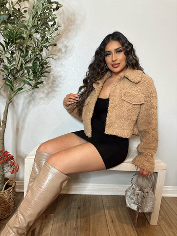 Ciara Zip Up Sherpa Jacket (Camel) |PRICED AS MARKED🚨