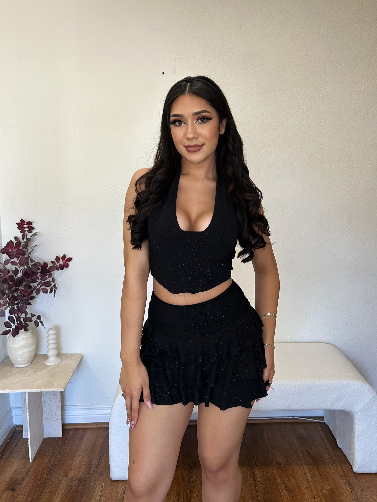 Xitlali Glitter Set (Black) headband included