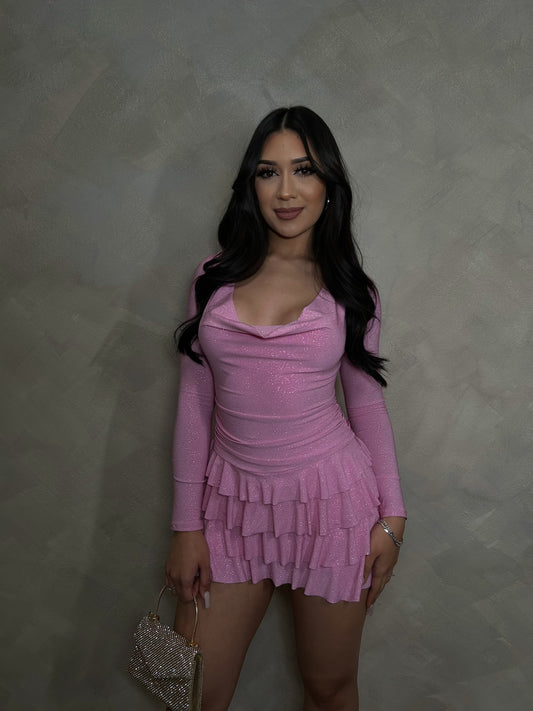 GG Glitter Romper Dress (Pink)