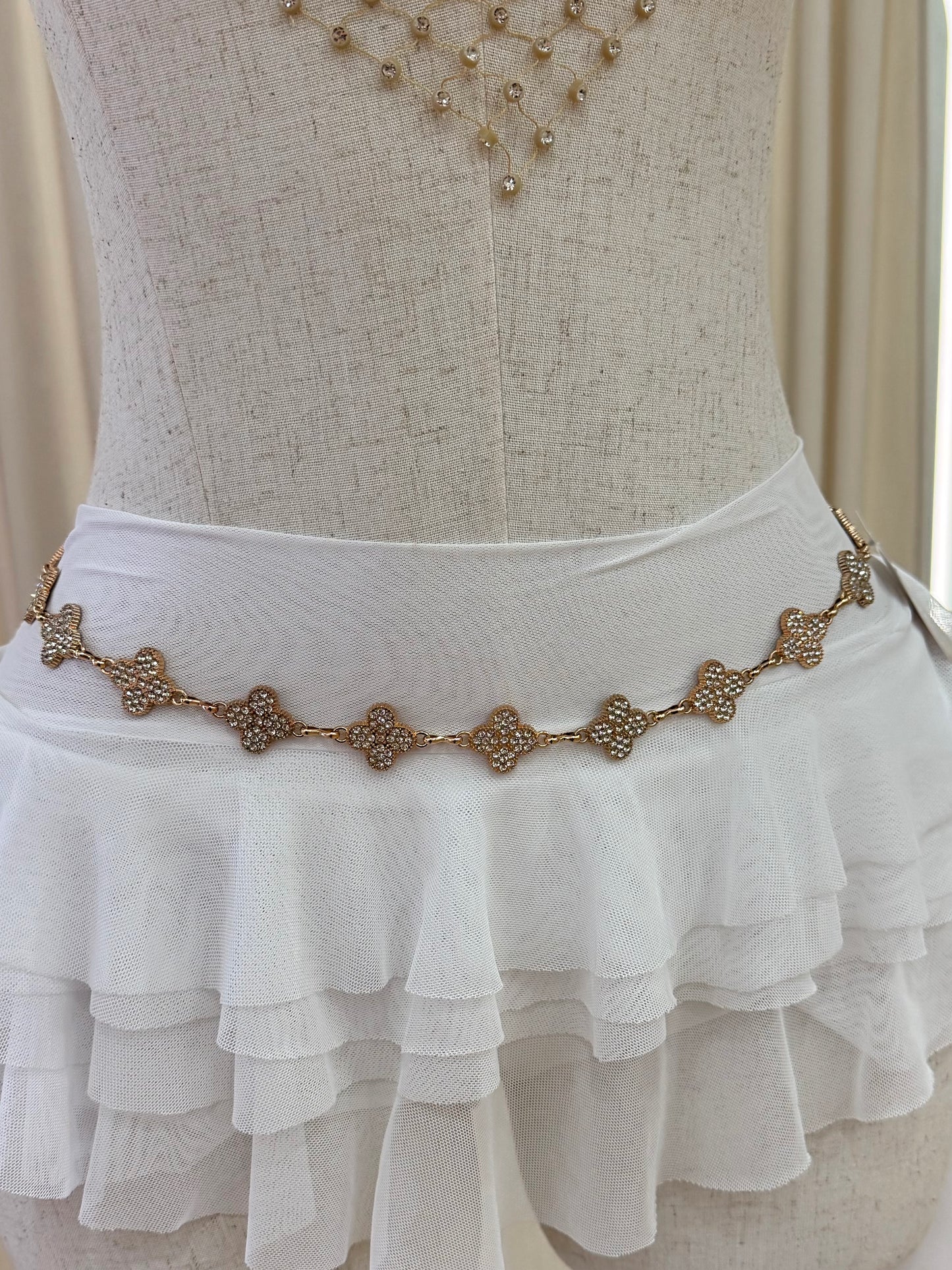 Gold Flower Bling Belt