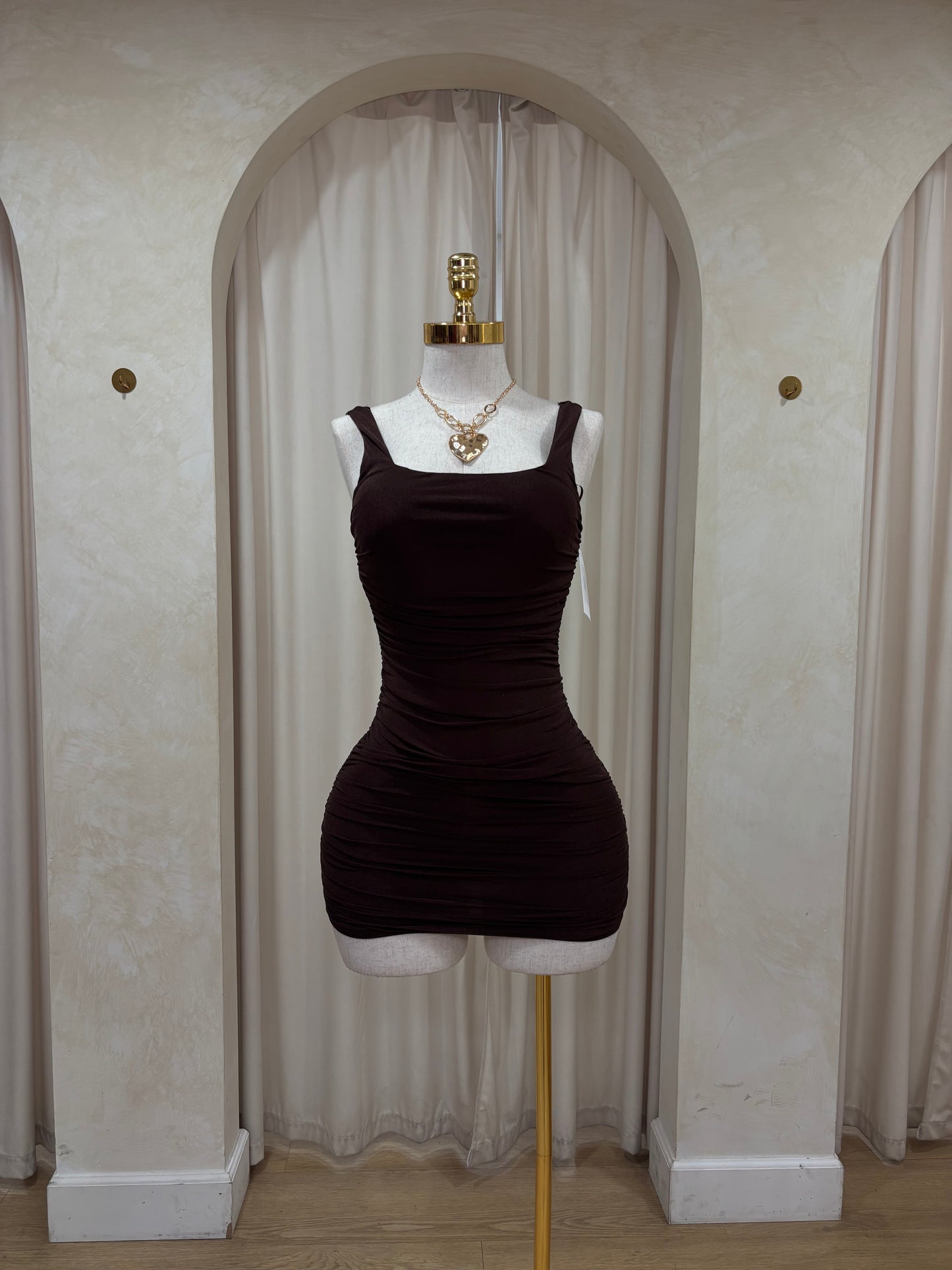 Brown mini dress