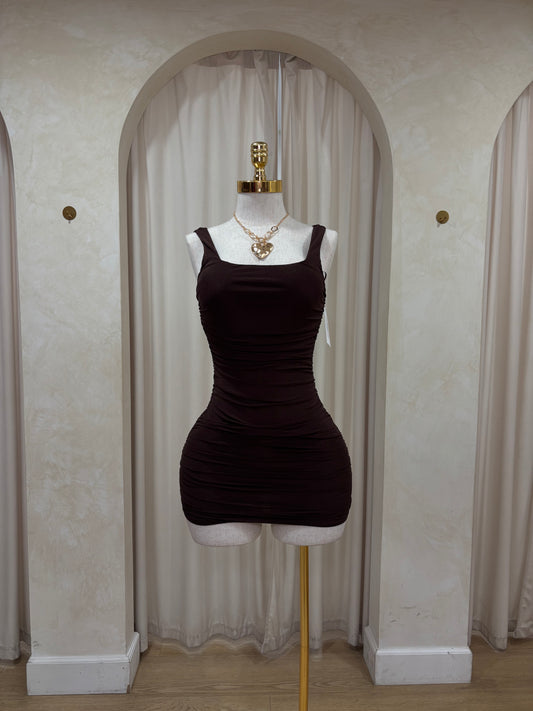 Brown mini dress