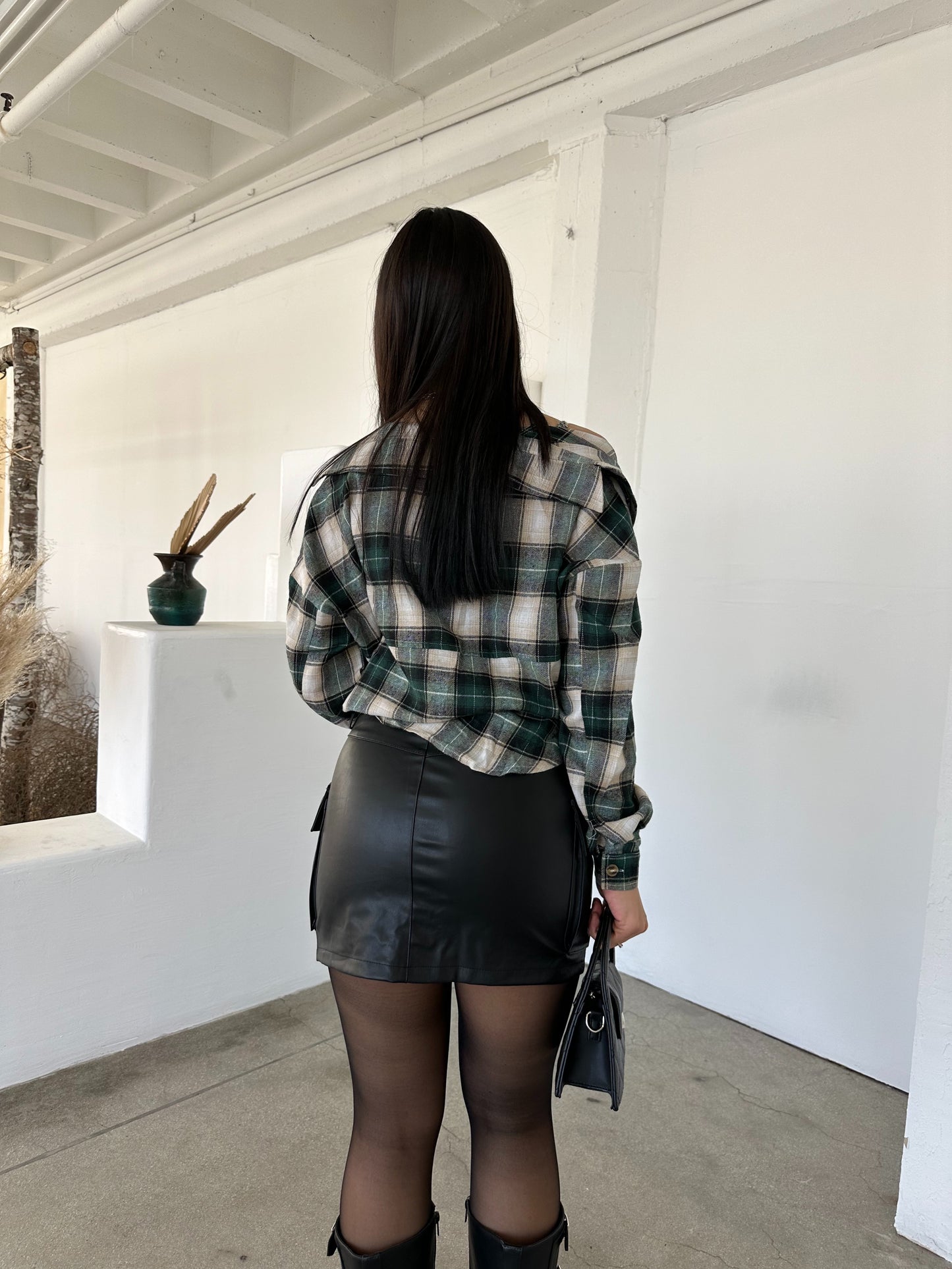 Xiomara Leather Skirt (Black)