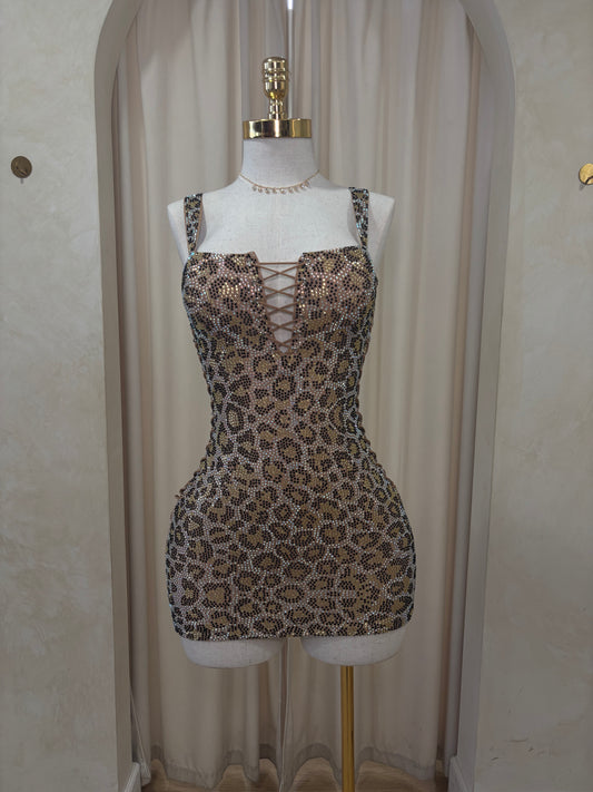 Shine On Me Fully Bling dress (cheetah)