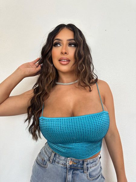 SHES THAT GIRL BLING TOP (BLUE)