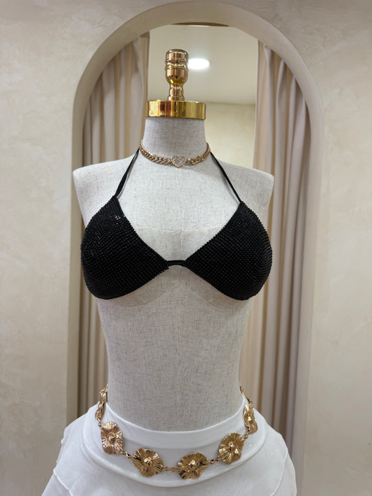 Black Bling Bra