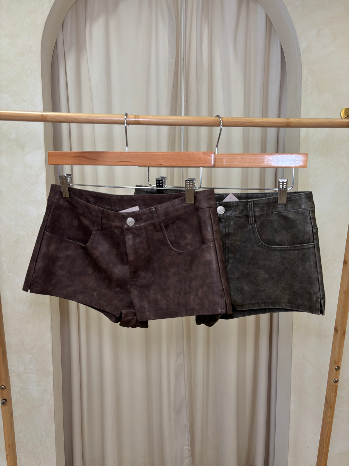 Acid wash shorts