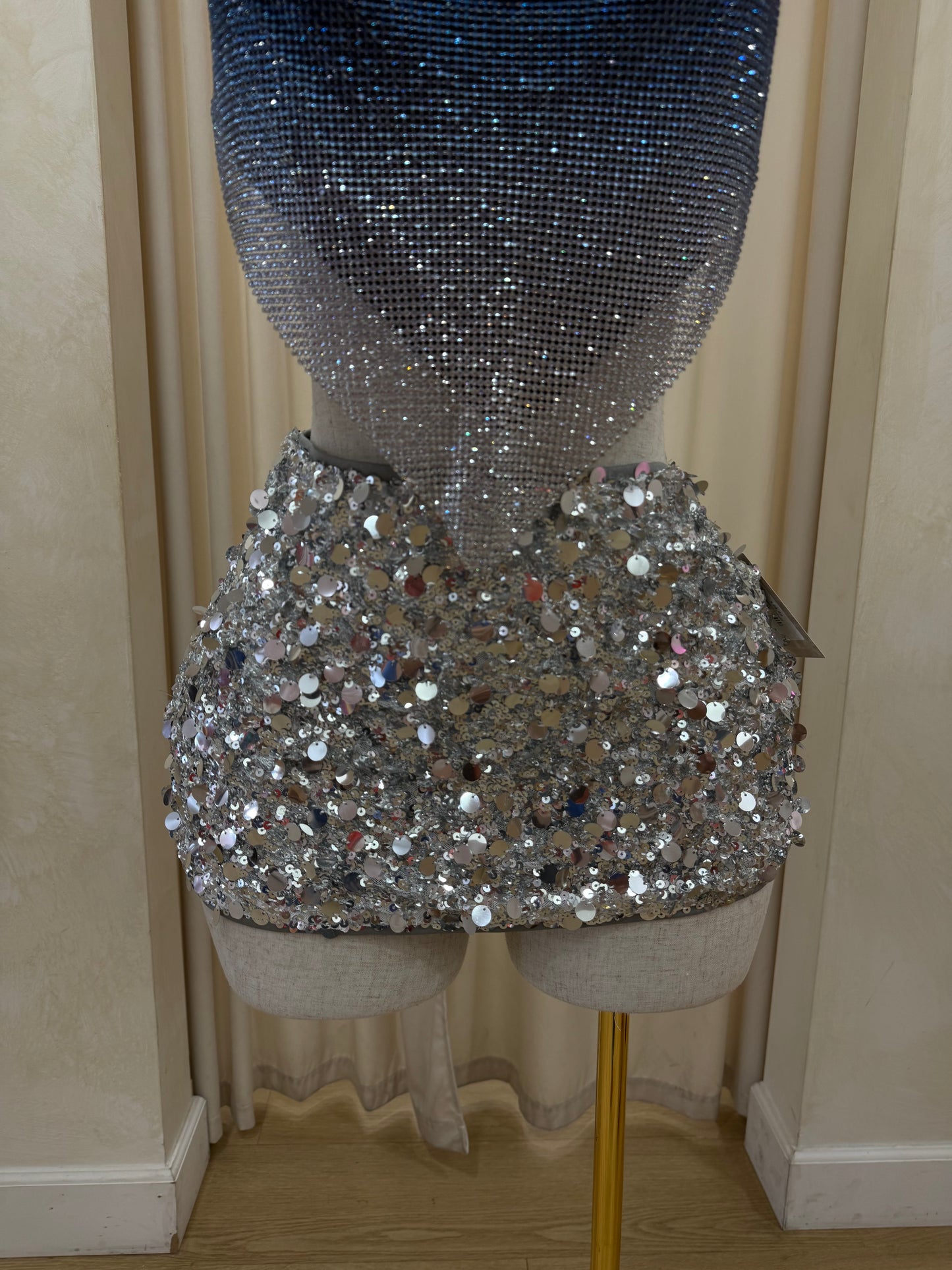 Sequin Silver Skirt