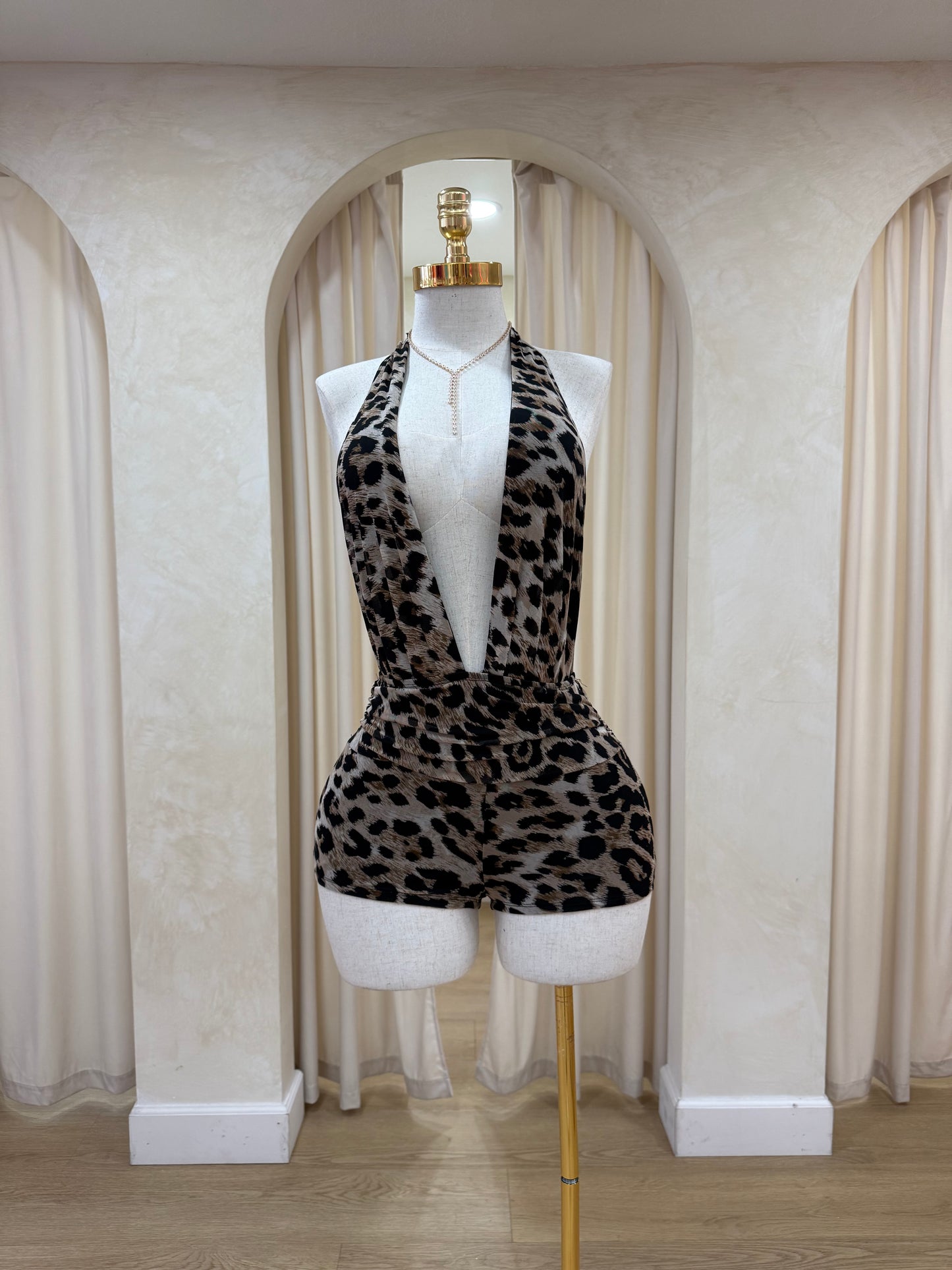Leslie Leopard romper