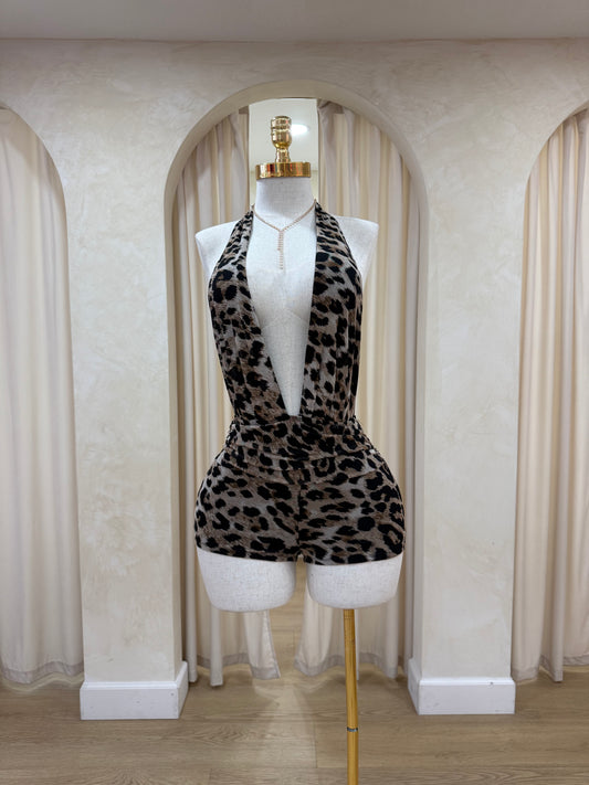 Leslie Leopard romper