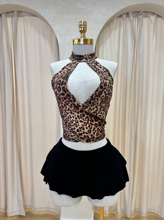 Leopard wrap top