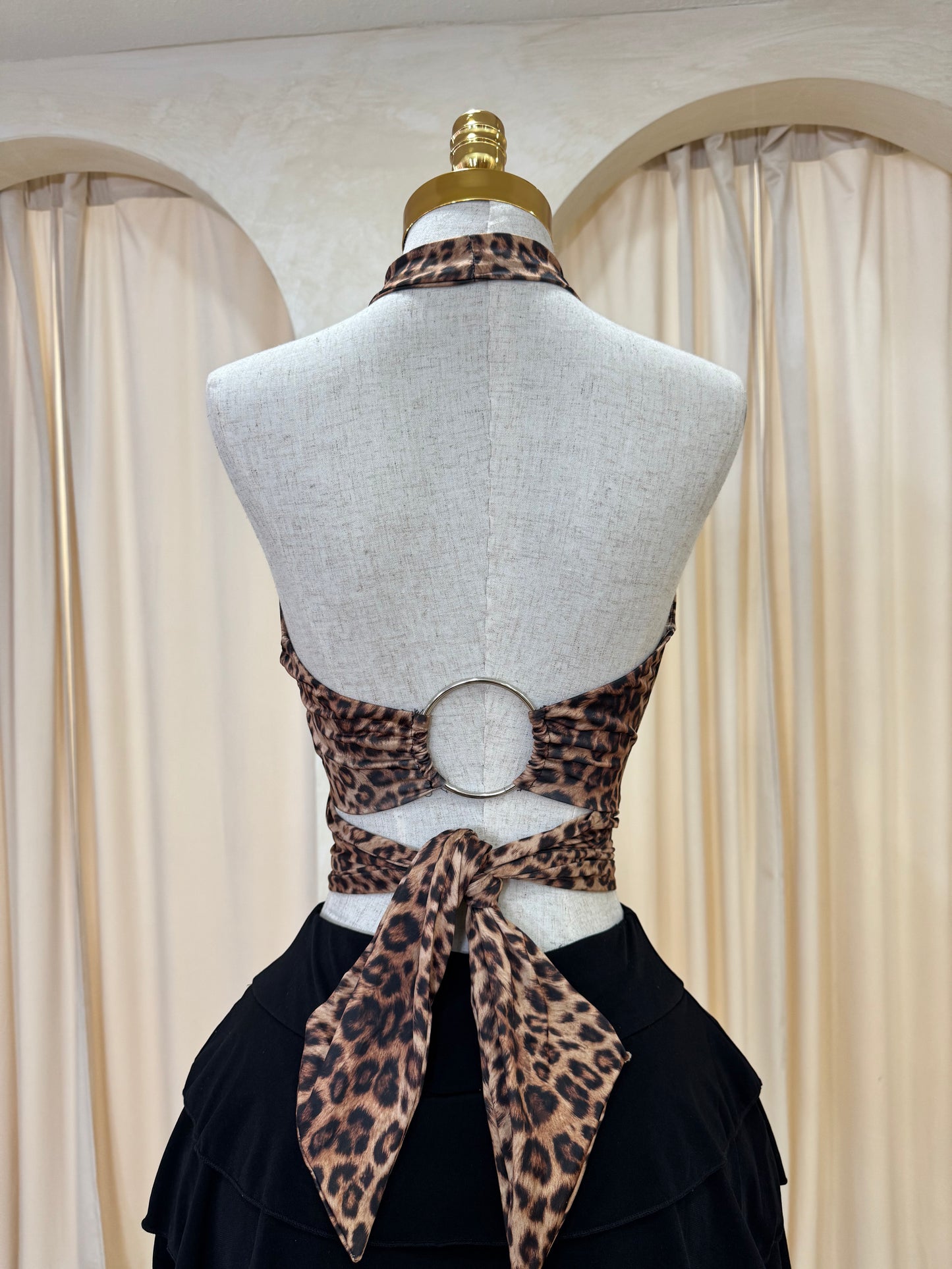 Leopard wrap top