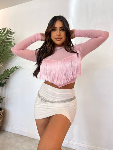 ME TENGO QUE IR FRINGE TOP (PINK)