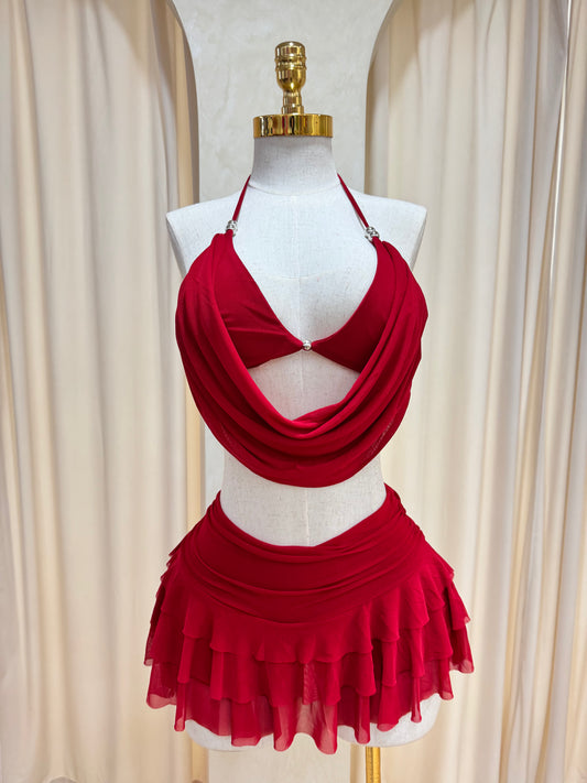 Janet Skirt Set (Red)