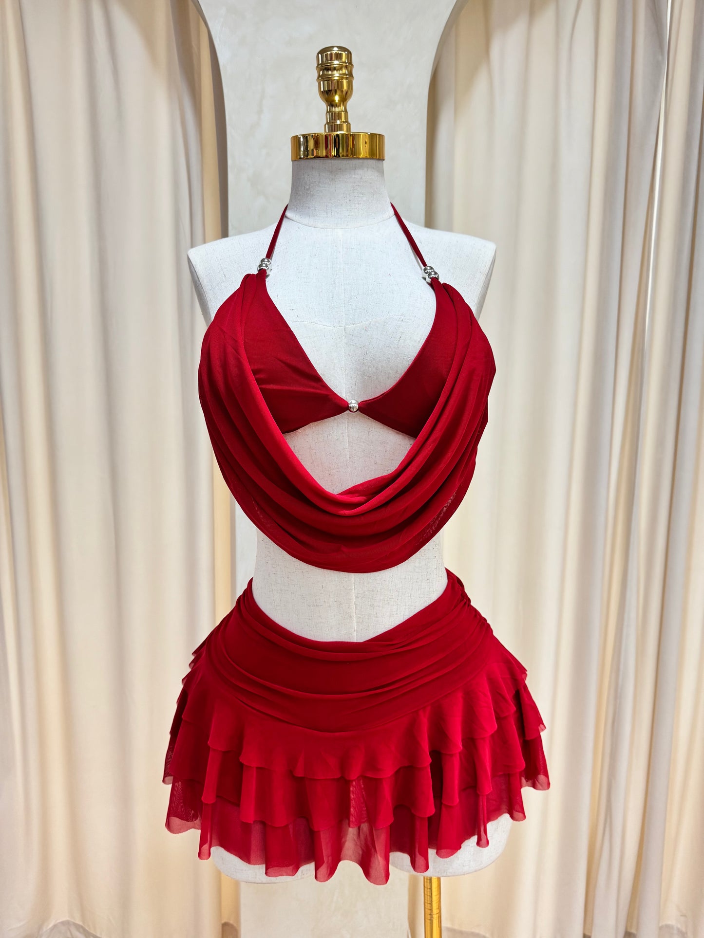 Janet Skirt Set (Red)