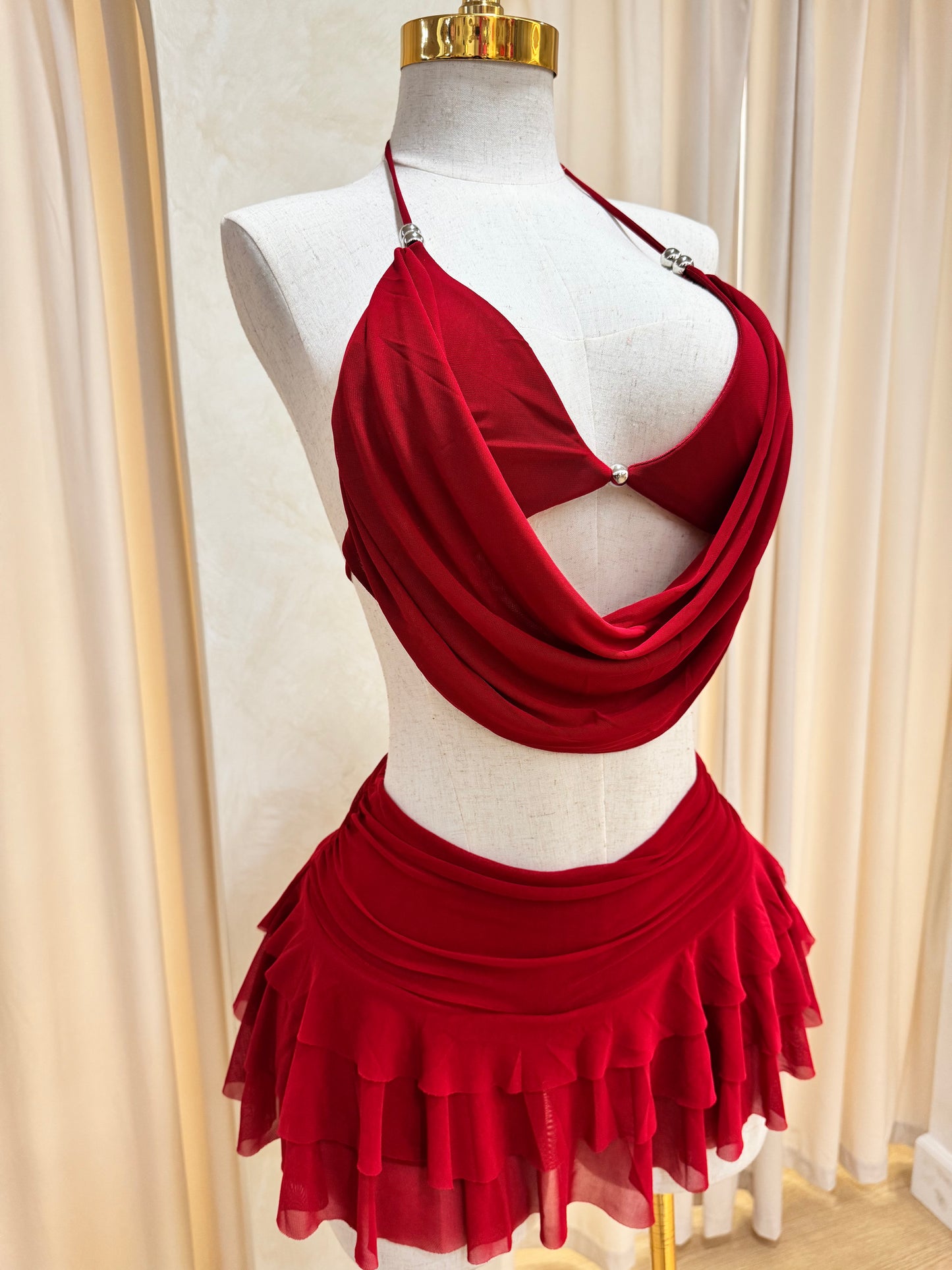 Janet Skirt Set (Red)