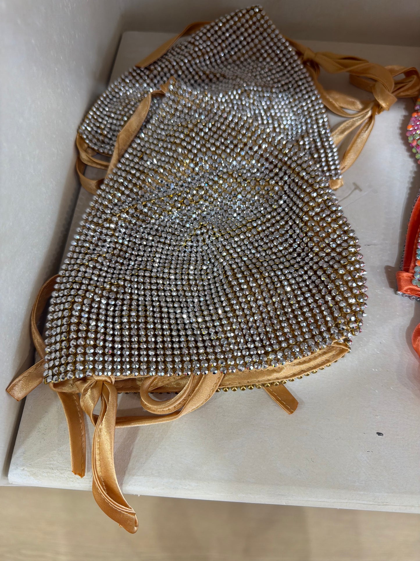 Gold Bling Top (Silver Rhinestones)