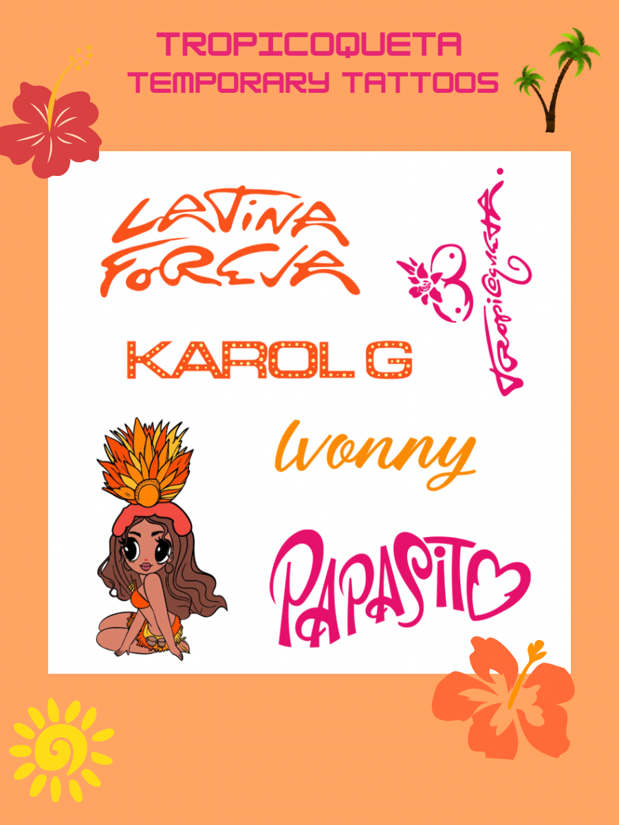TROPICOQUETA TEMPORARY TATTOOS🧡🌴