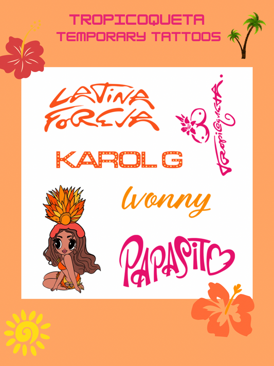TROPICOQUETA TEMPORARY TATTOOS🧡🌴