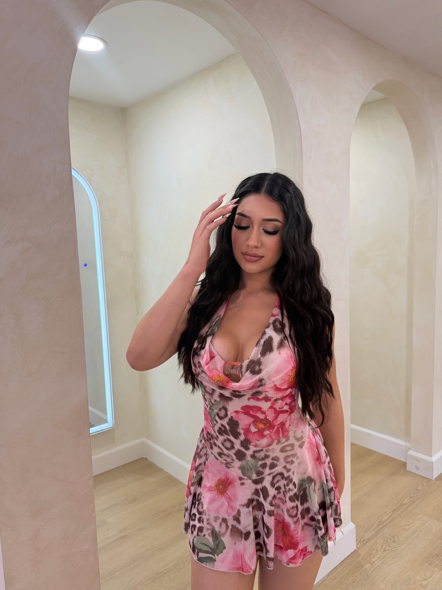 Summer Cheetah Romper DresS
