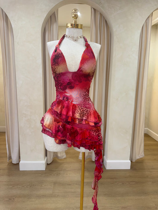 Gisselle Cheetah Mini Dress (Pink)