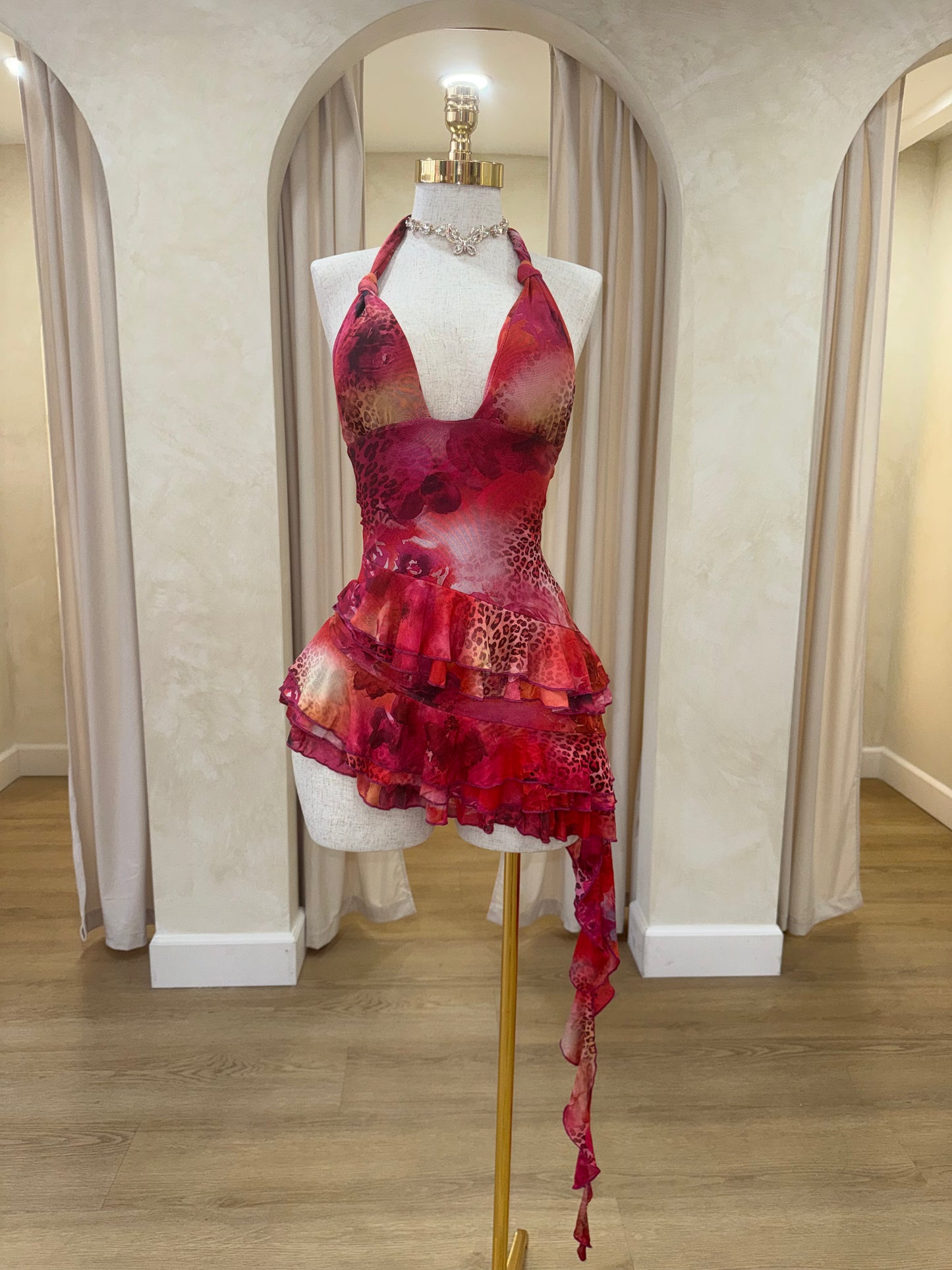 Gisselle Cheetah Mini Dress (Pink)