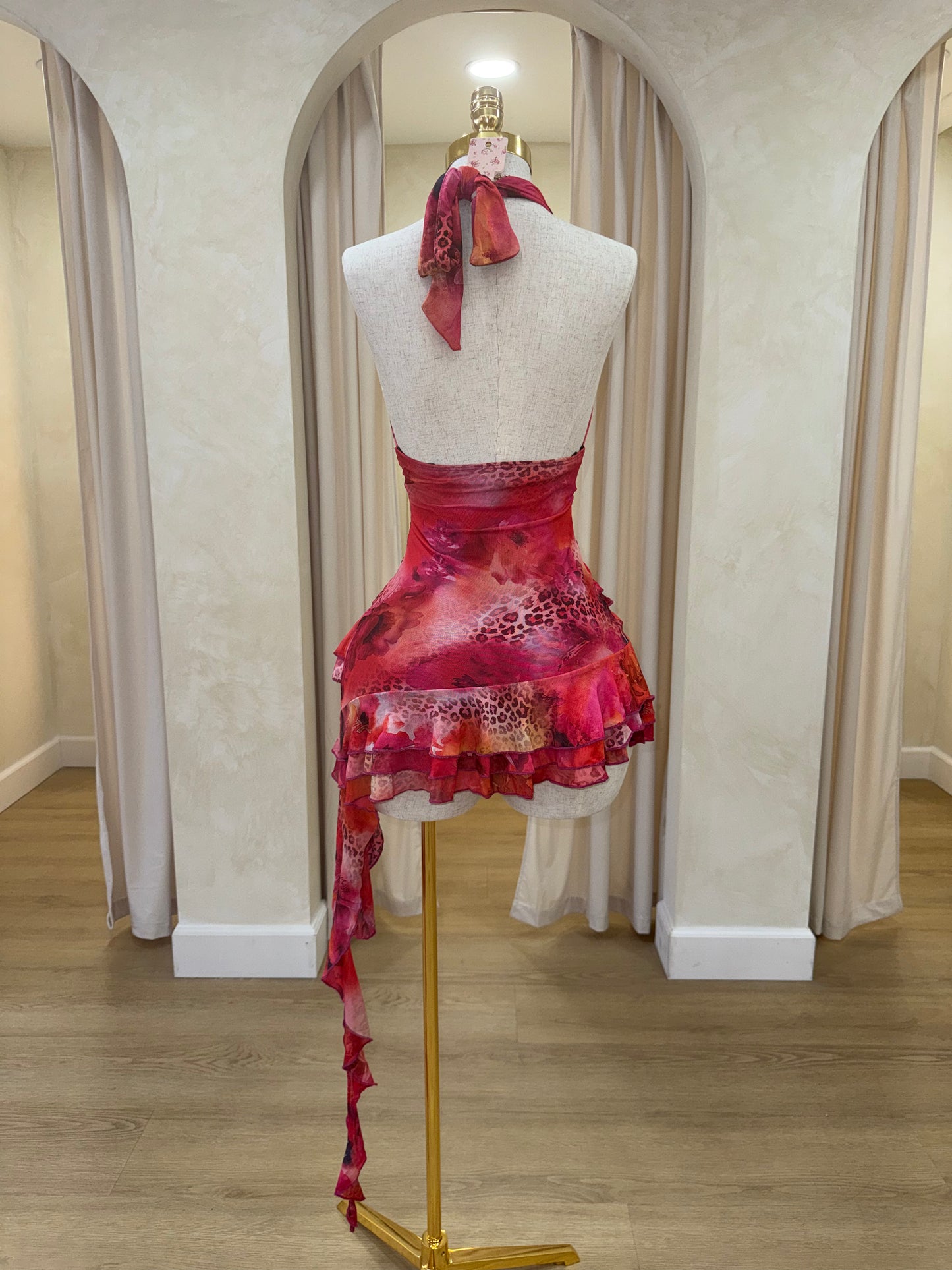 Gisselle Cheetah Mini Dress (Pink)